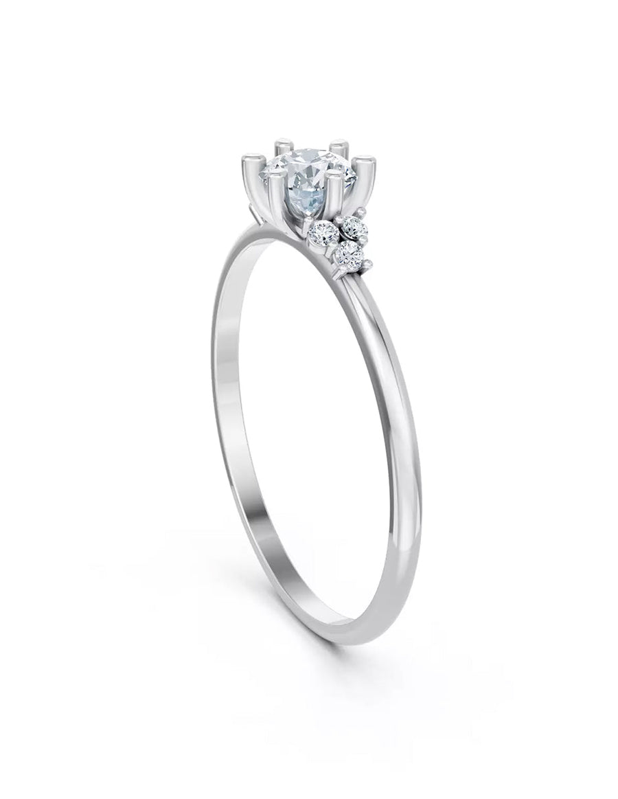 Anillo de Compromiso - piedras laterales - AMORE618-RD-CZ