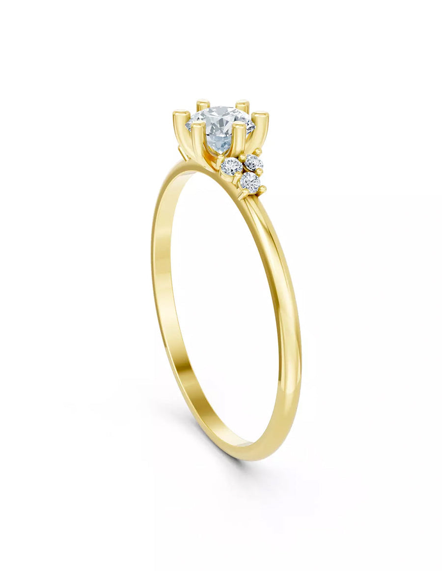 Anillo de Compromiso - piedras laterales - AMORE618-RD-CZ