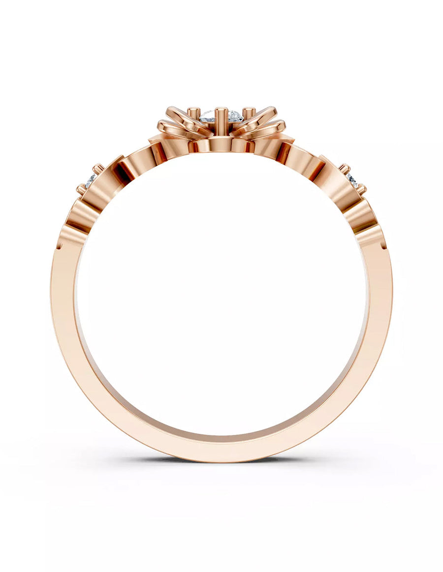 Anillo de Compromiso - piedras laterales - AMORE619-RD-CZ
