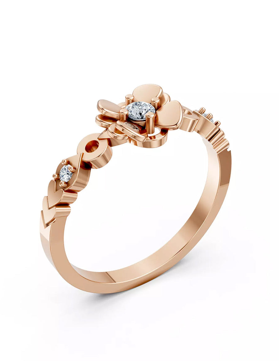 Anillo de Compromiso - piedras laterales - AMORE619-RD-CZ