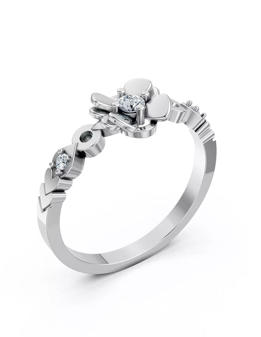 Anillo de Compromiso - piedras laterales - AMORE619-RD-CZ