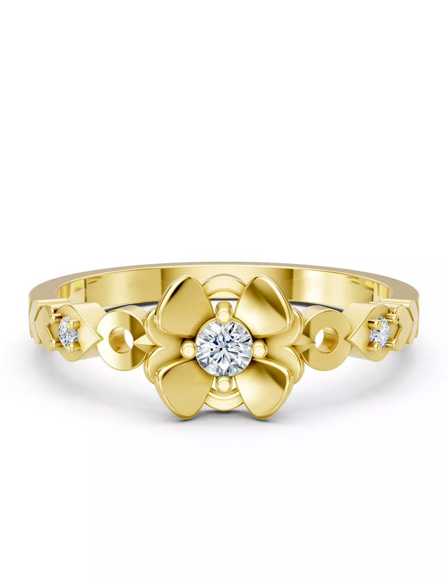 Anillo de Compromiso - piedras laterales - AMORE619-RD-CZ