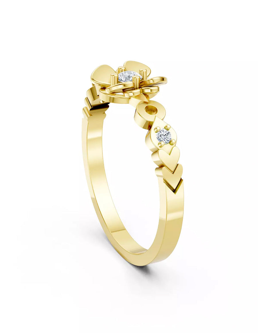 Anillo de Compromiso - piedras laterales - AMORE619-RD-CZ