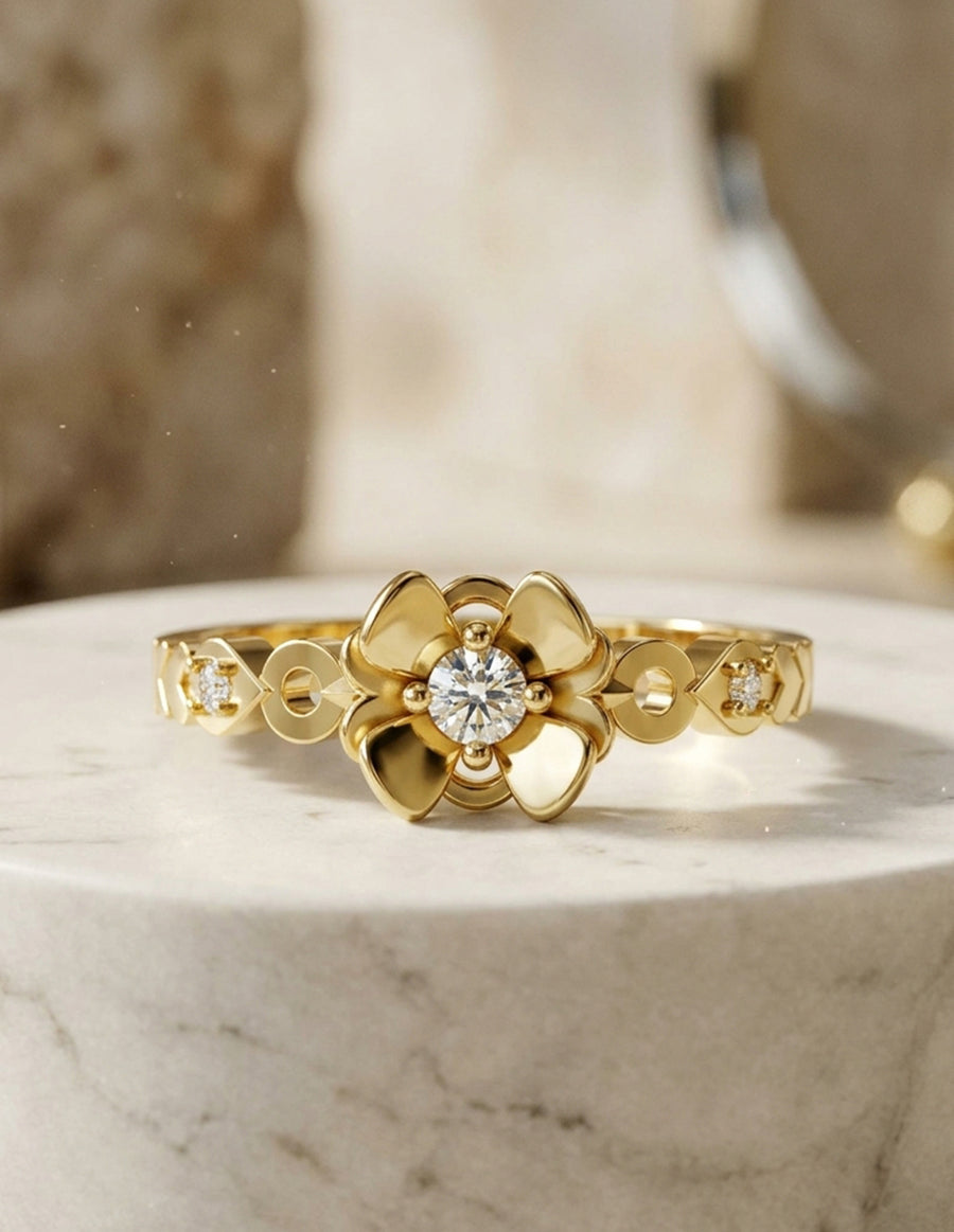 Anillo de Compromiso - piedras laterales - AMORE619-RD-CZ