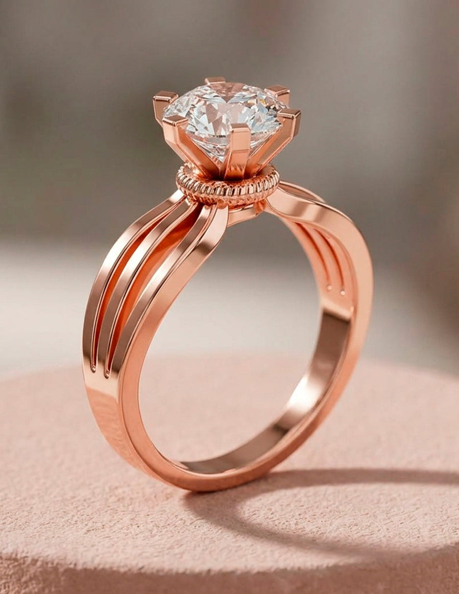 Anillo de Compromiso - solitario - AMORE62-RD-CZ