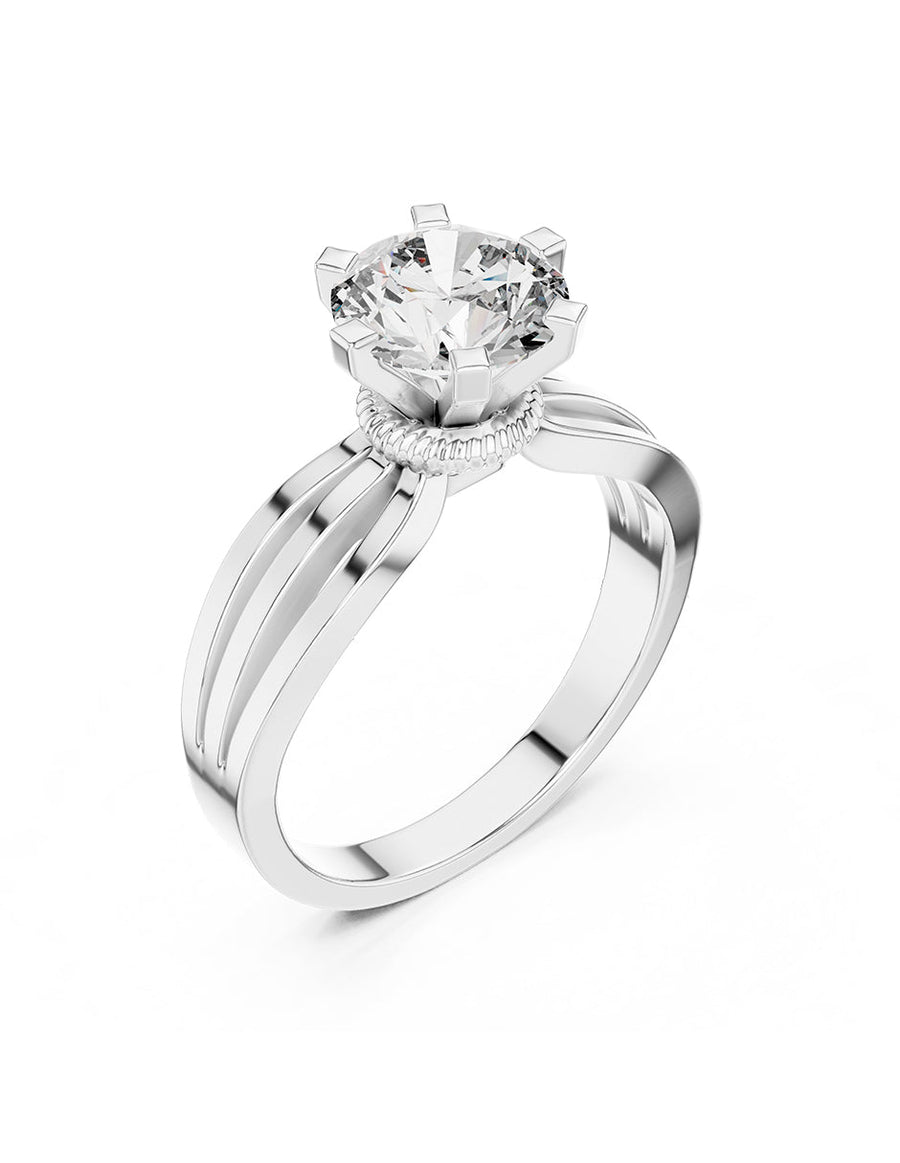 Anillo de Compromiso - solitario - AMORE62-RD-CZ