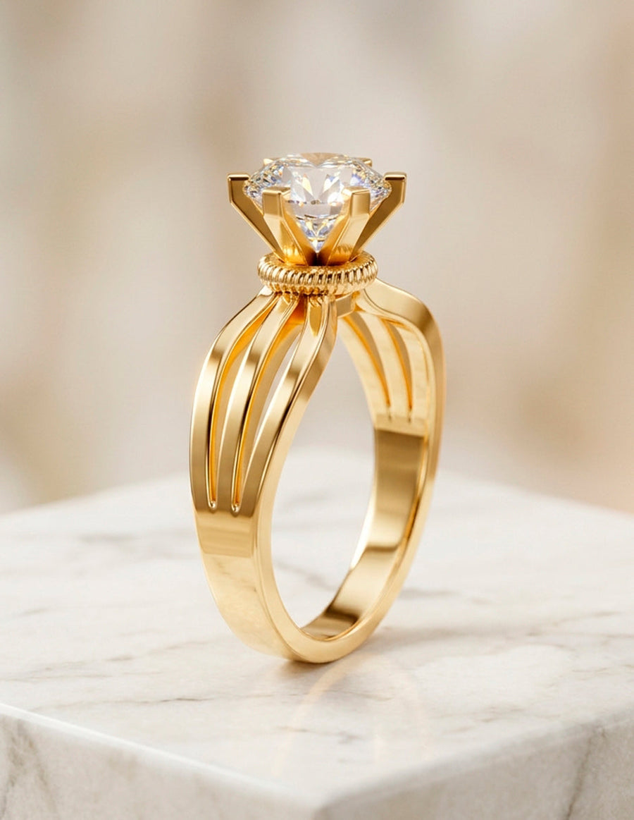 Anillo de Compromiso - solitario - AMORE62-RD-CZ