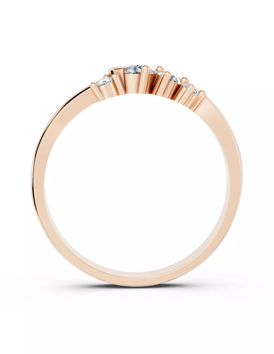 Anillo de Compromiso - piedras laterales - AMORE622-RD-CZ