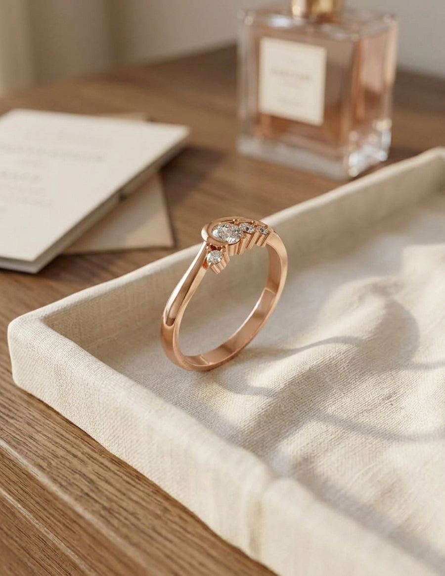 Anillo de Compromiso - piedras laterales - AMORE622-RD-CZ