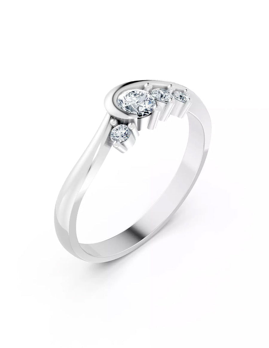 Anillo de Compromiso - piedras laterales - AMORE622-RD-CZ