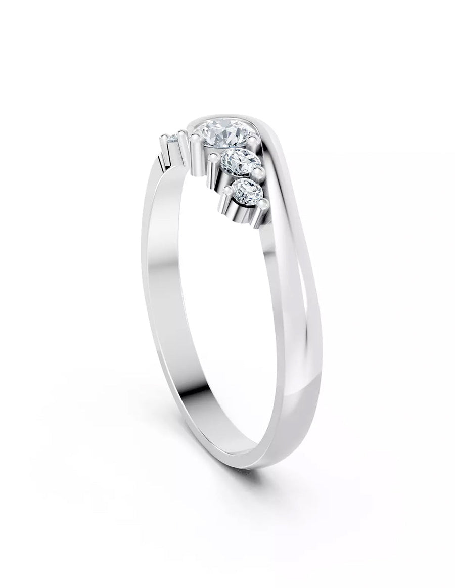 Anillo de Compromiso - piedras laterales - AMORE622-RD-CZ