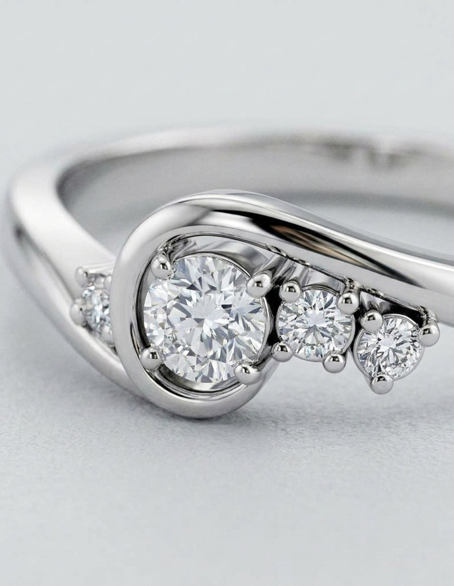 Anillo de Compromiso - piedras laterales - AMORE622-RD-CZ