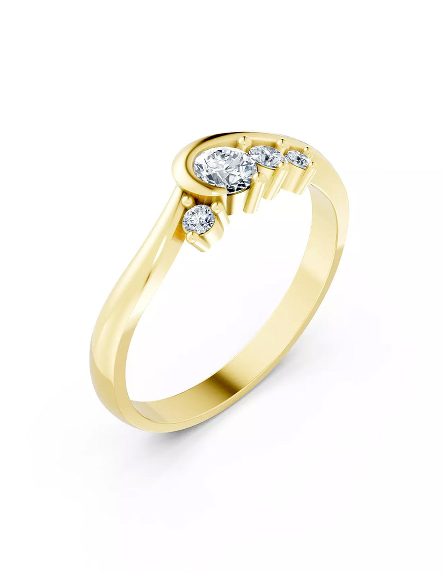 Anillo de Compromiso - piedras laterales - AMORE622-RD-CZ