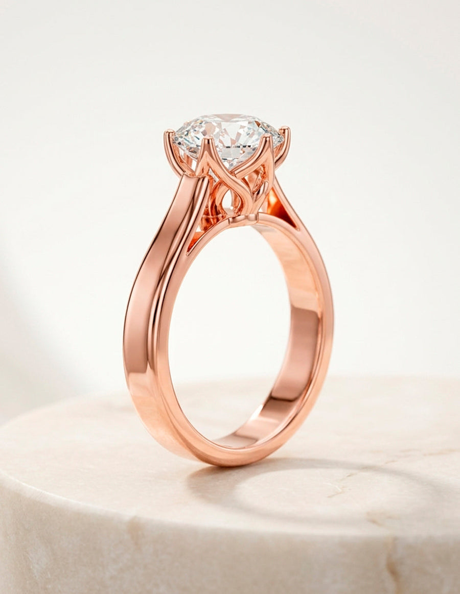 Anillo de Compromiso - solitario - AMORE63-RD-CZ