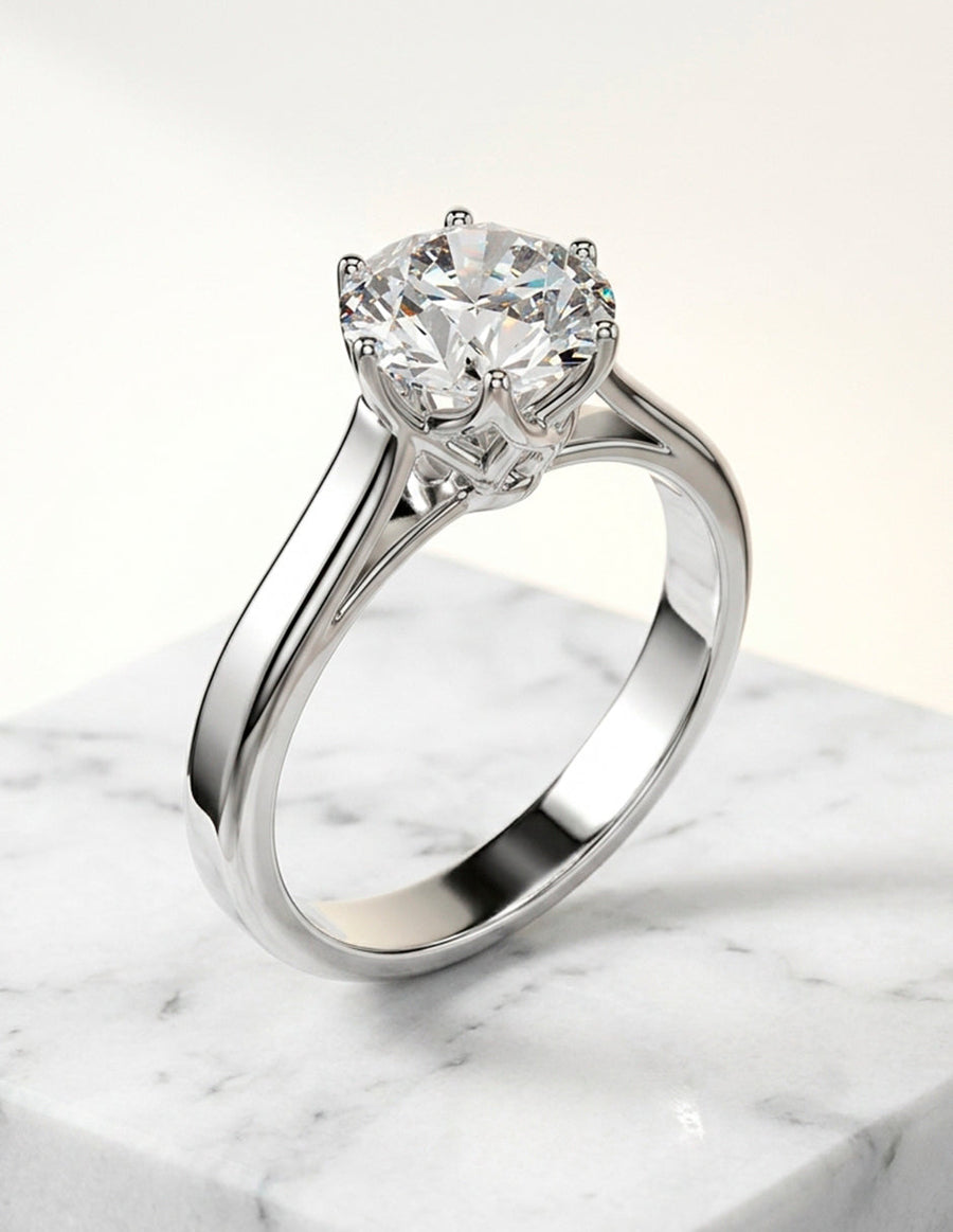 Anillo de Compromiso - solitario - AMORE63-RD-CZ