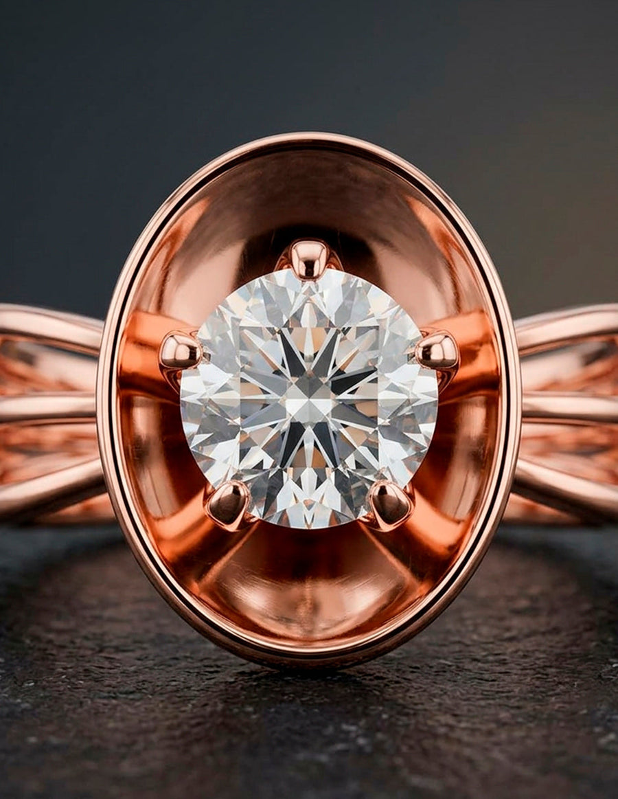 Anillo de Compromiso - solitario - AMORE64-RD-CZ