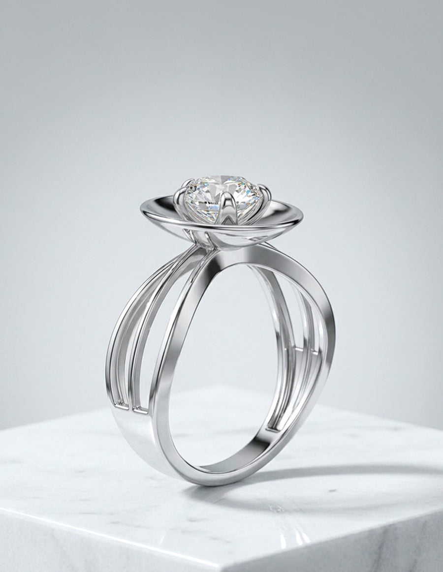 Anillo de Compromiso - solitario - AMORE64-RD-CZ
