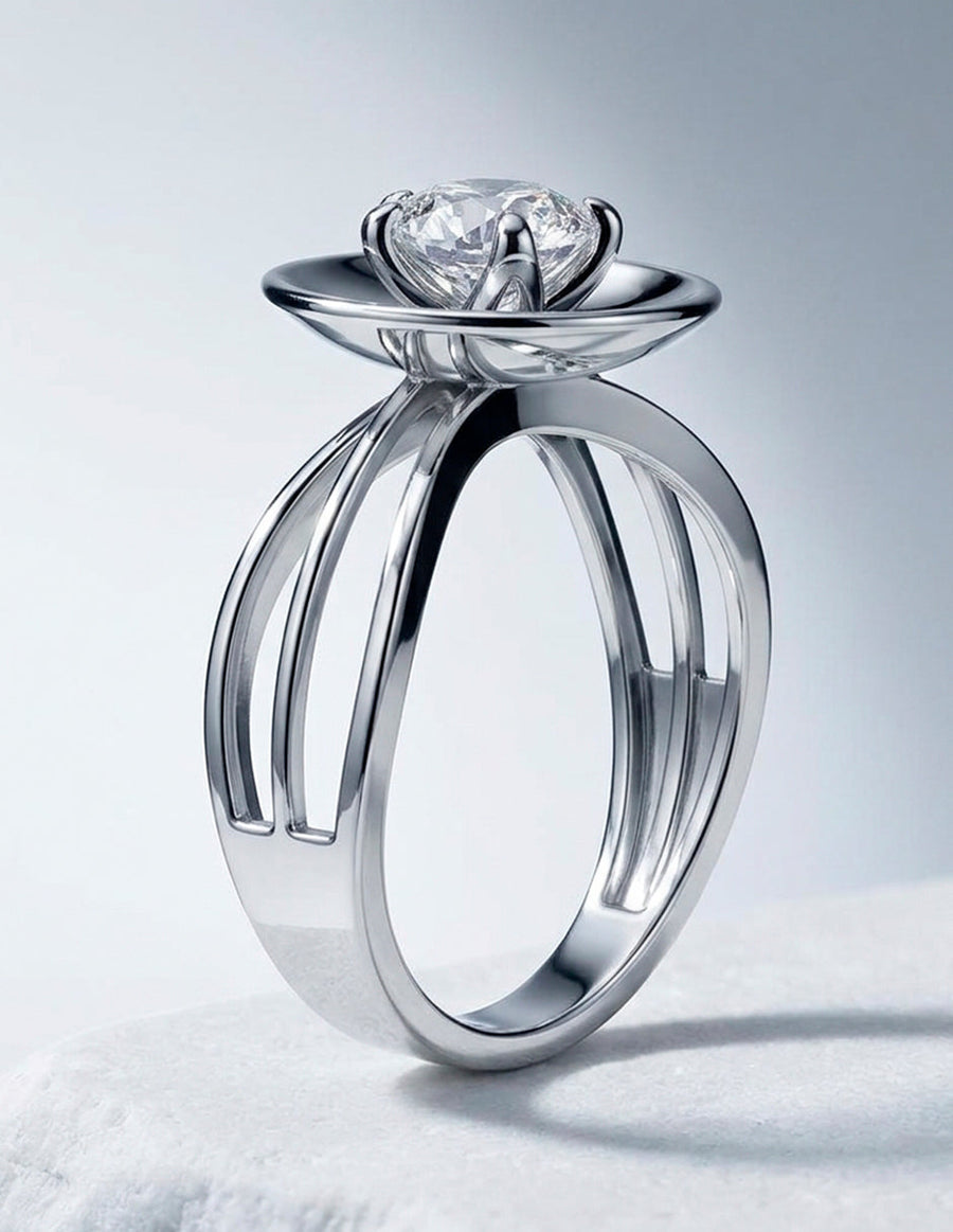 Anillo de Compromiso - solitario - AMORE64-RD-CZ