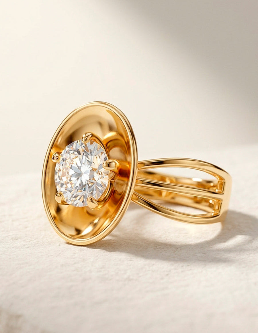 Anillo de Compromiso - solitario - AMORE64-RD-CZ