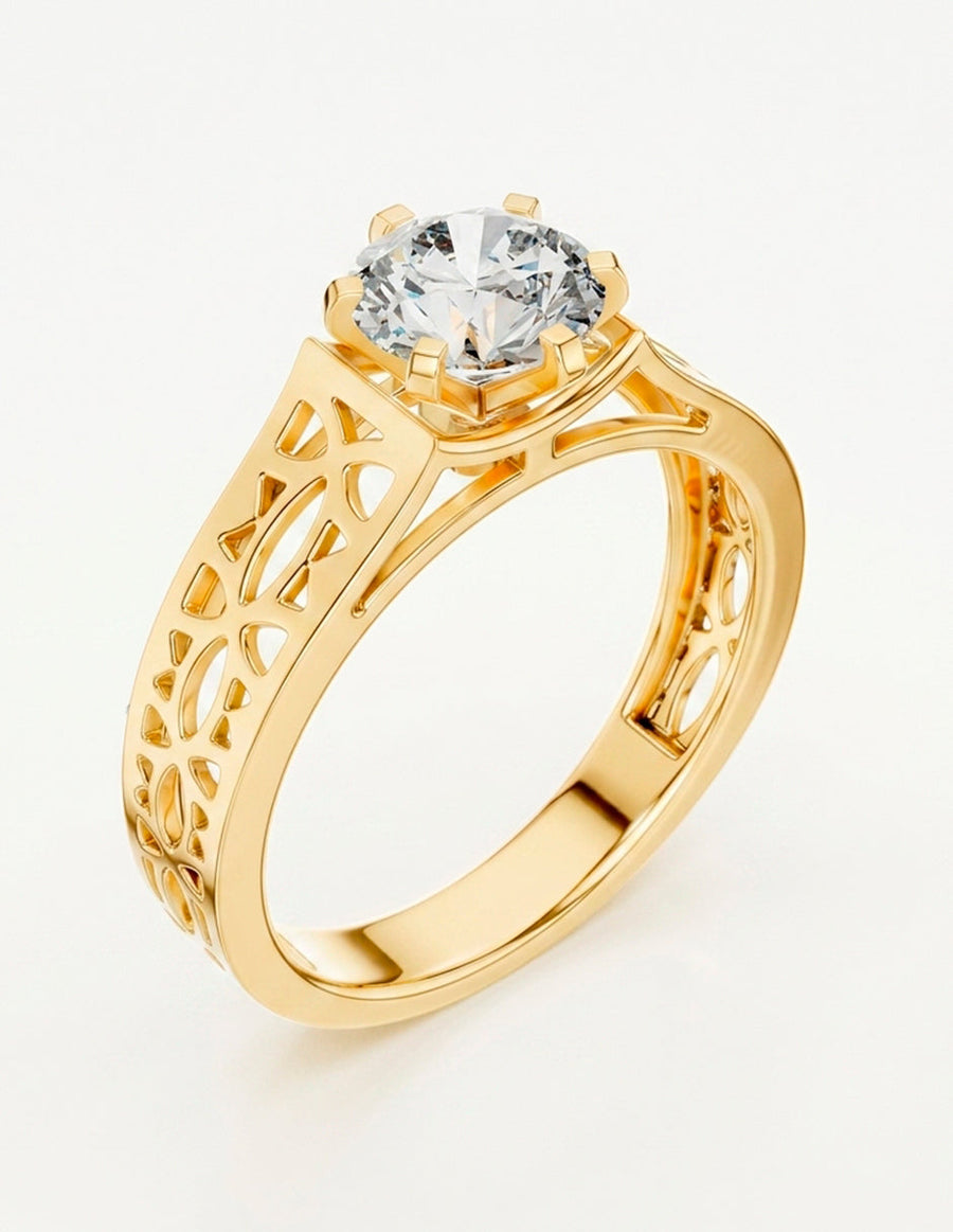Anillo de compromiso - solitario - AMORE65-RD-LG