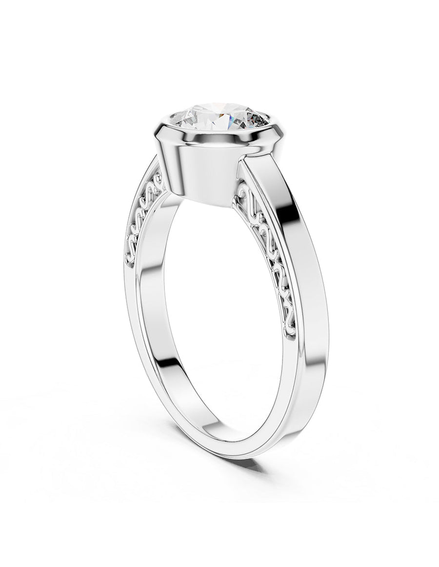Anillo de Compromiso - solitario - AMORE66-RD-CZ