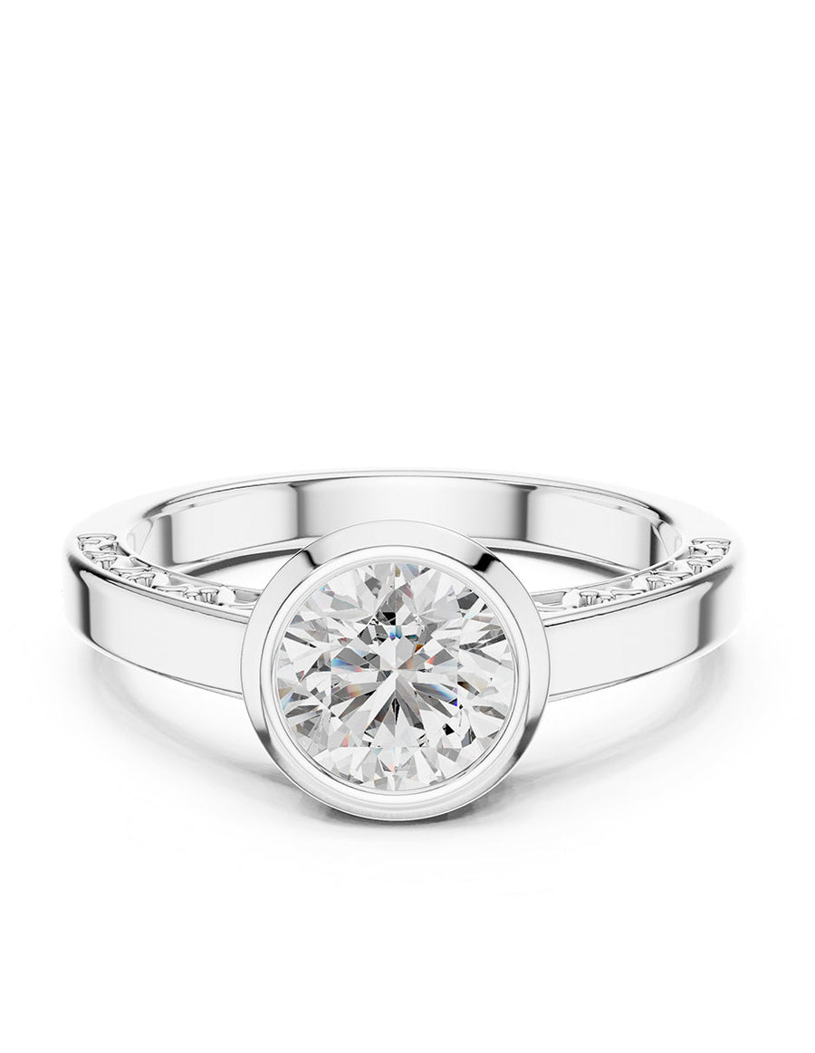 Anillo de Compromiso - solitario - AMORE66-RD-CZ