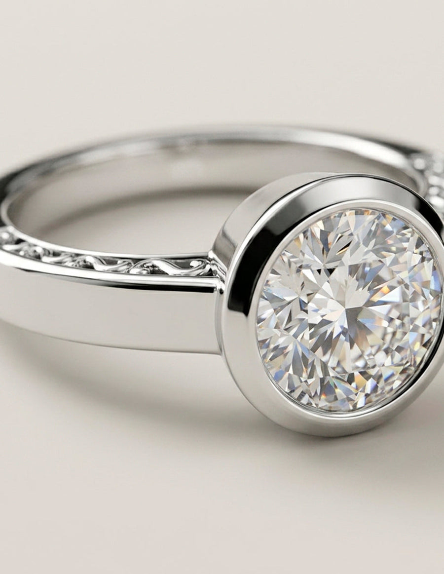 Anillo de compromiso - solitario - AMORE66-RD-LG