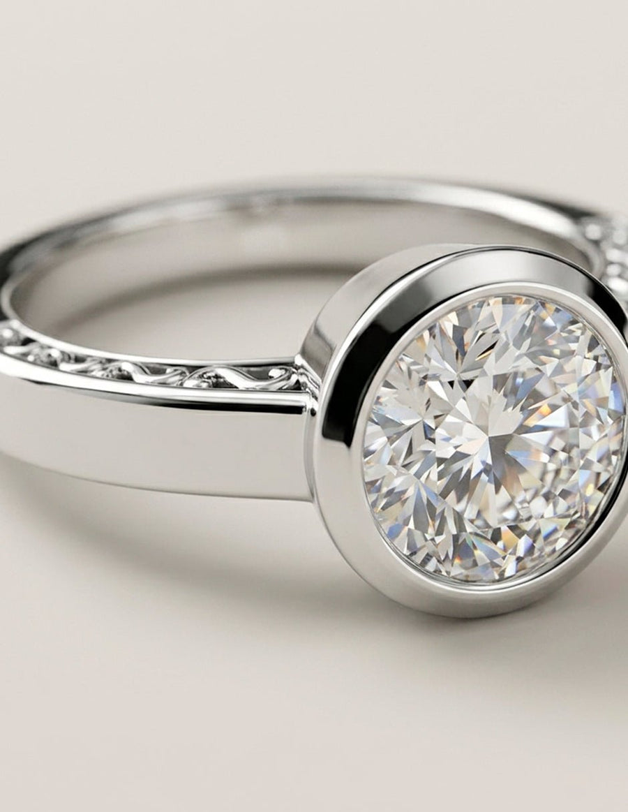 Anillo de Compromiso - solitario - AMORE66-RD-CZ