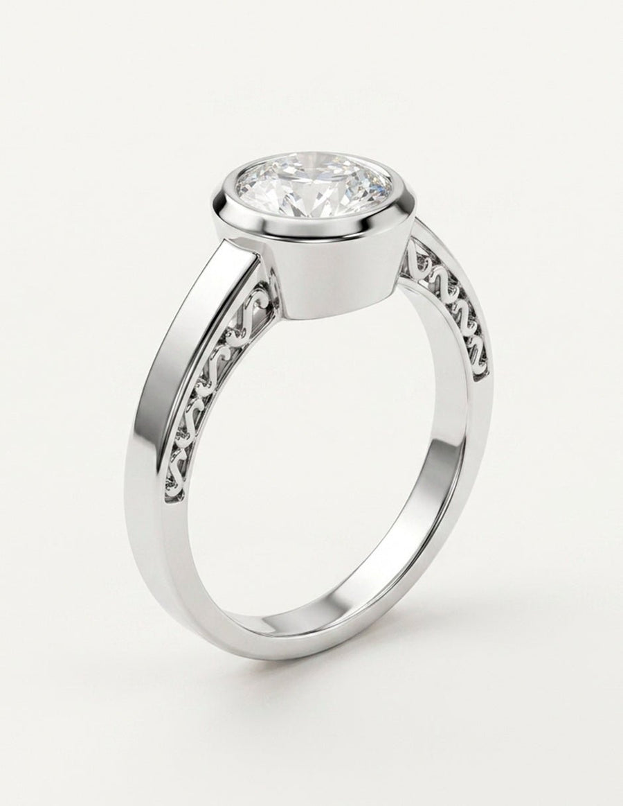 Anillo de Compromiso - solitario - AMORE66-RD-CZ