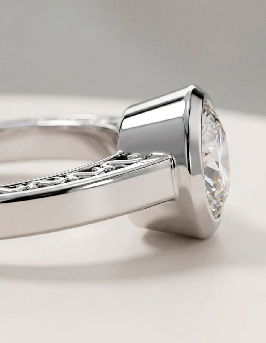 Anillo de Compromiso - solitario - AMORE66-RD-CZ
