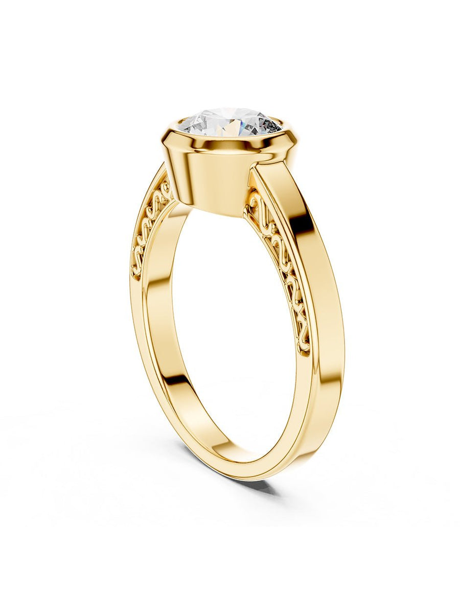 Anillo de Compromiso - solitario - AMORE66-RD-CZ