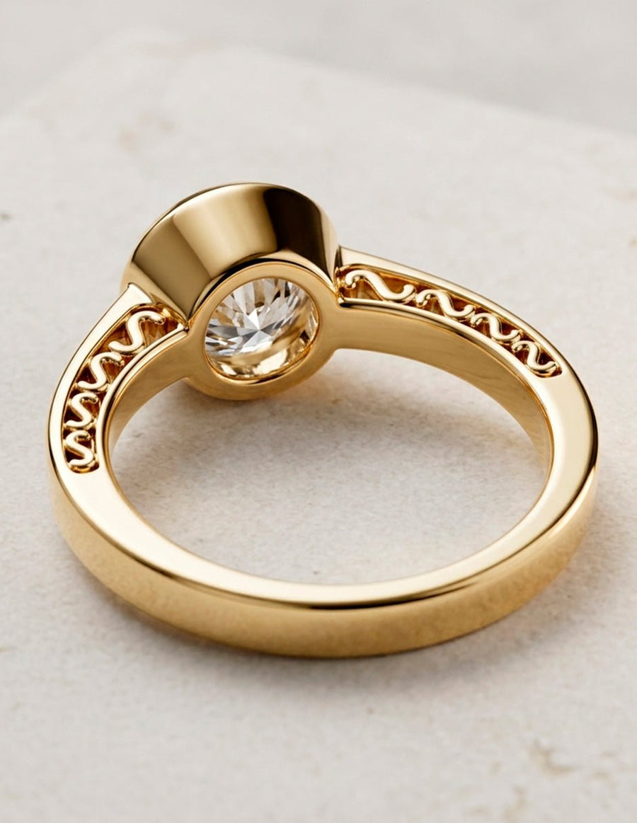 Anillo de Compromiso - solitario - AMORE66-RD-CZ