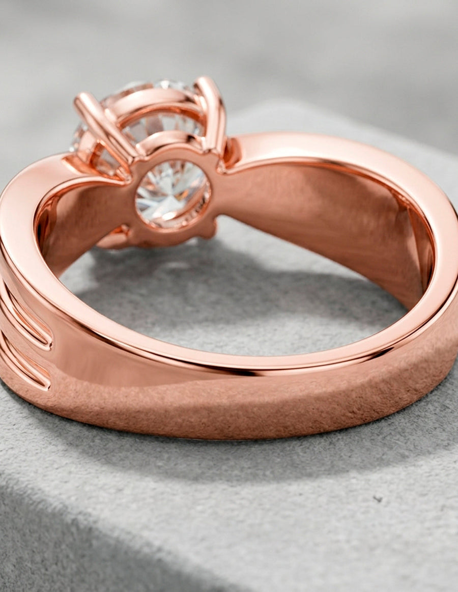 Anillo de Compromiso - solitario - AMORE67-RD-CZ