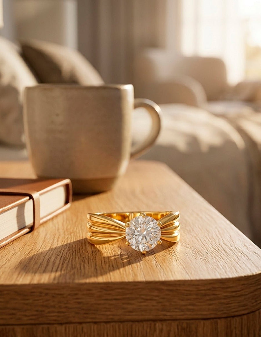 Anillo de Compromiso - solitario - AMORE67-RD-CZ