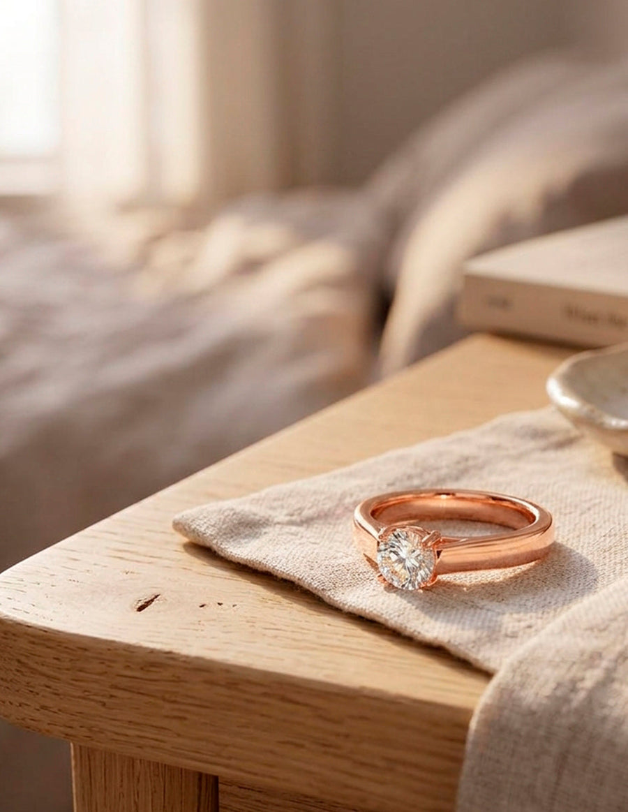 Anillo de Compromiso - solitario - AMORE68-RD-CZ