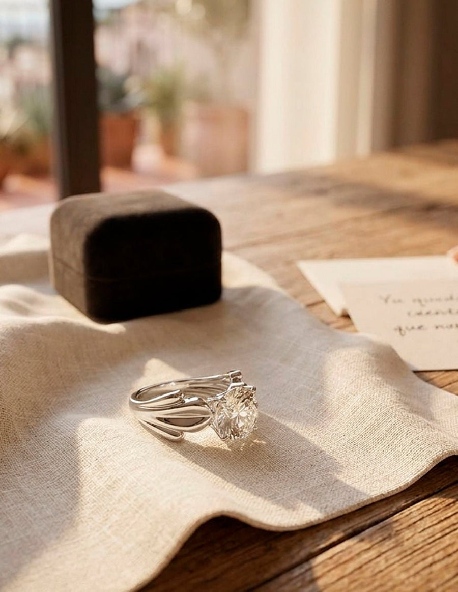 Anillo de Compromiso - solitario - AMORE69-RD-CZ
