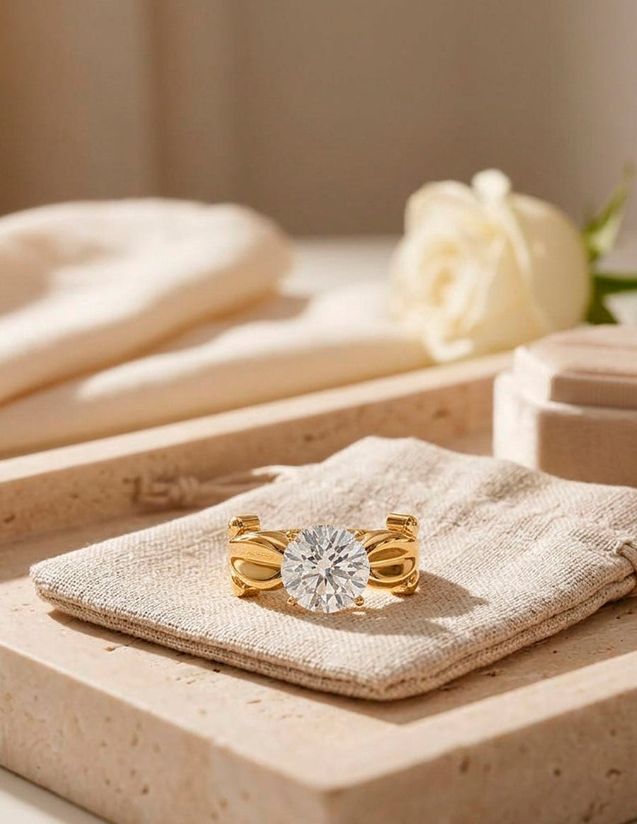 Anillo de compromiso - solitario - AMORE69-RD-LG