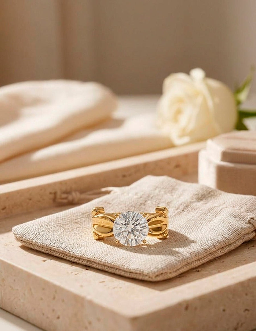 Anillo de Compromiso - solitario - AMORE69-RD-CZ
