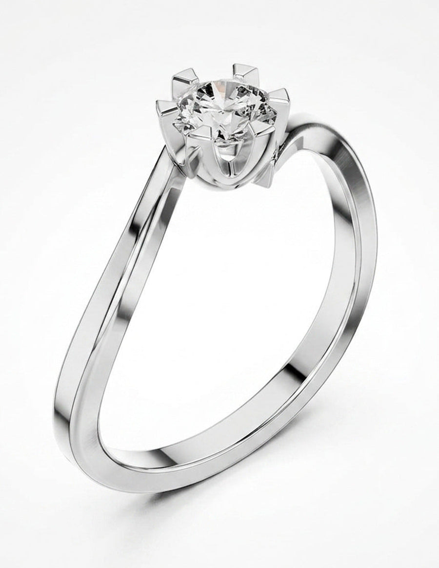 Anillo de Compromiso - solitario - AMORE7-RD-CZ