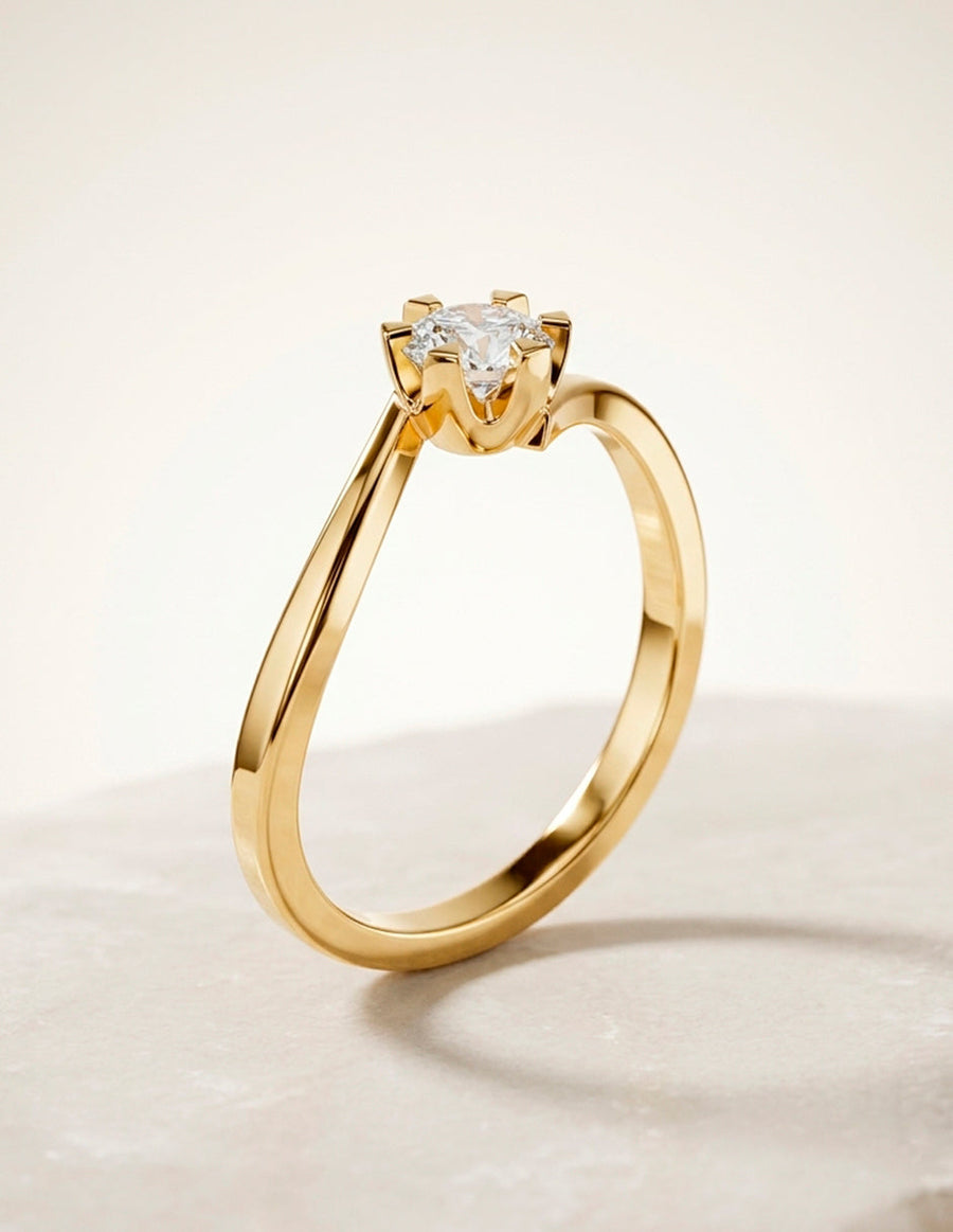 Anillo de Compromiso - solitario - AMORE7-RD-CZ
