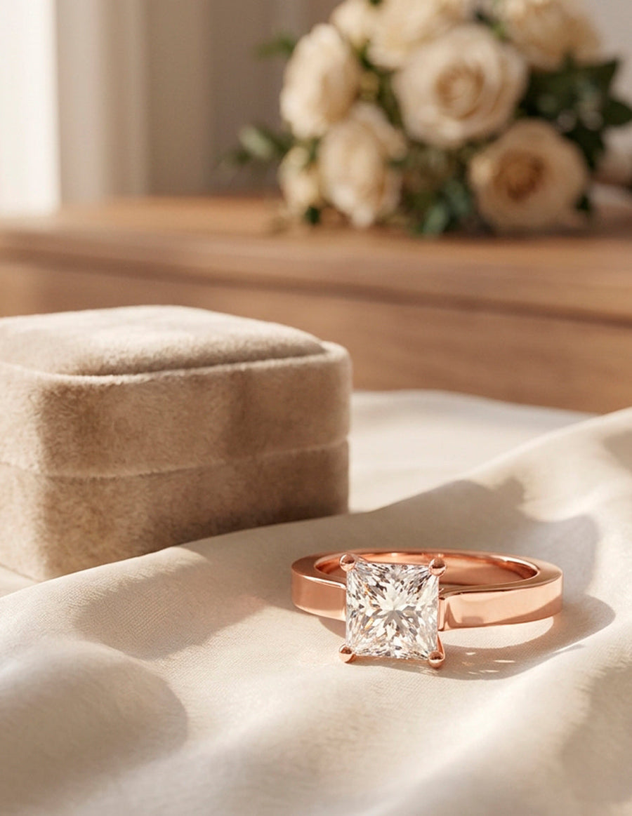 Anillo de Compromiso - solitario - AMORE70-PR-CZ