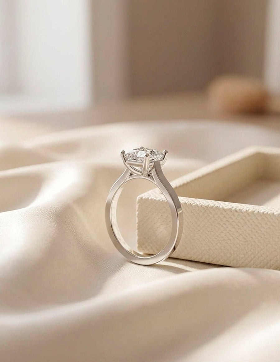 Anillo de Compromiso - solitario - AMORE70-PR-CZ