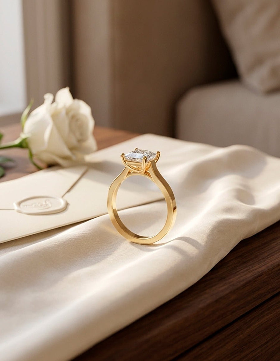 Anillo de Compromiso - solitario - AMORE70-PR-CZ