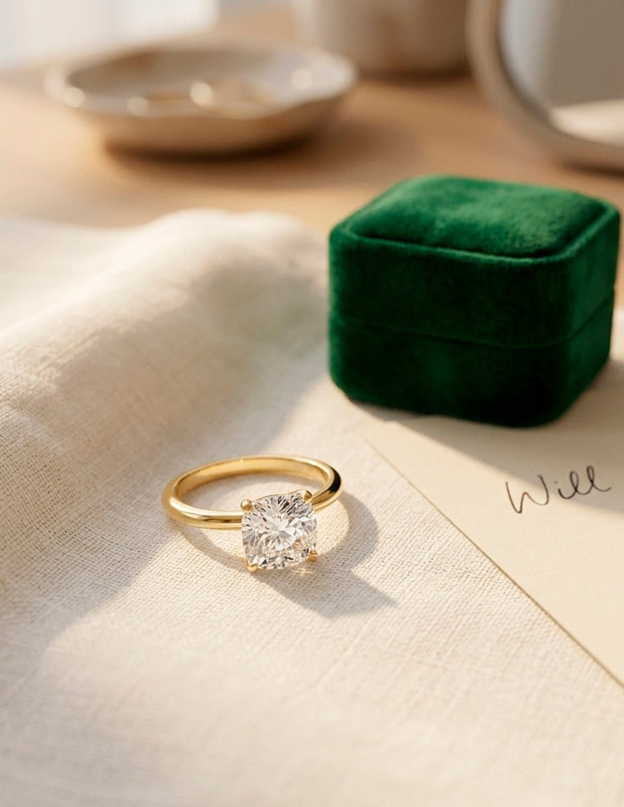 Anillo de Compromiso - solitario - AMORE71-CU-CZ