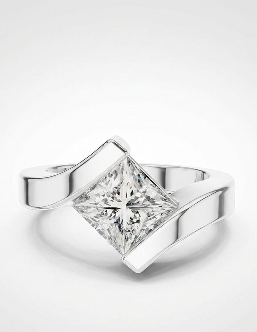 Anillo de compromiso - solitario - AMORE72-PR-LG