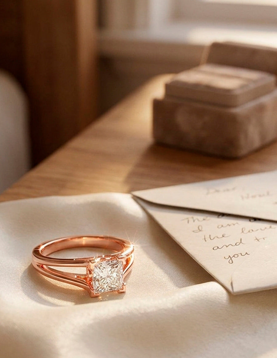Anillo de Compromiso - solitario - AMORE73-PR-CZ