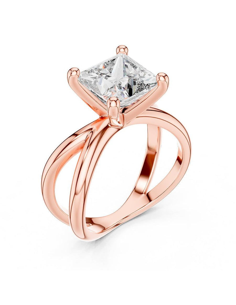 Anillo de Compromiso - solitario - AMORE75-PR-CZ