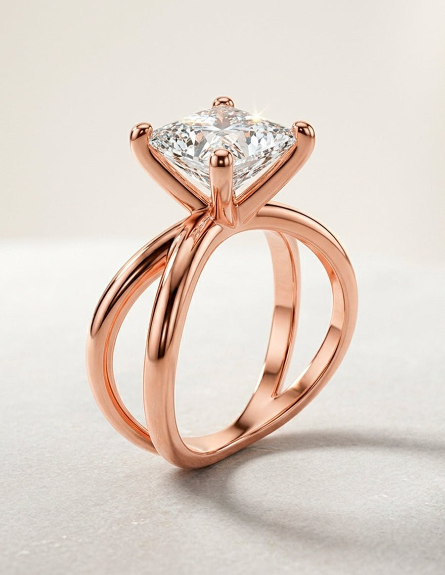 Anillo de Compromiso - solitario - AMORE75-PR-CZ