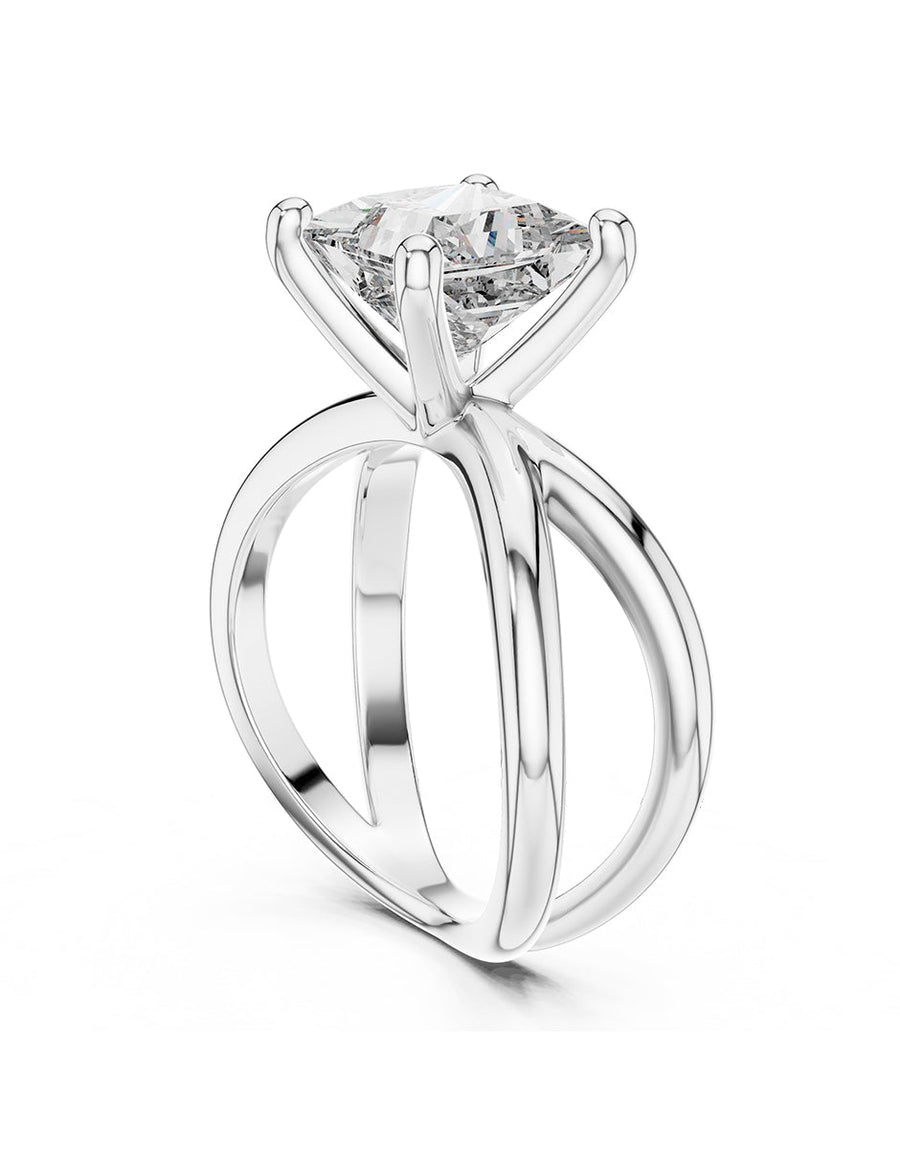 Anillo de Compromiso - solitario - AMORE75-PR-CZ