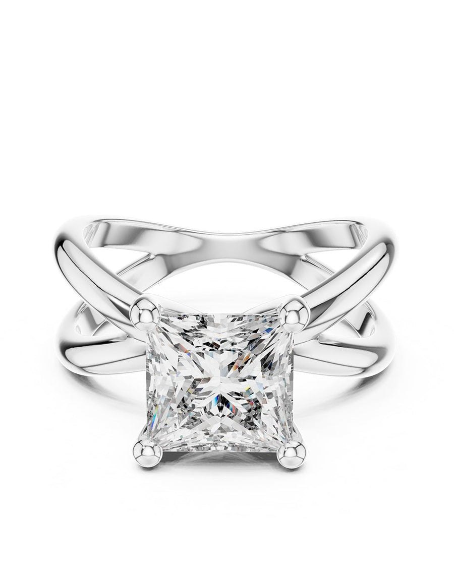 Anillo de Compromiso - solitario - AMORE75-PR-CZ
